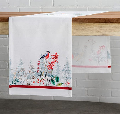 Maison d' Hermine Table Runner 100% Cotton Single Layer Table Runners 36 inches Long Decorative for Home Kitchen Dining Party Baby Shower Wedding Bridal Shower (Morzine, 14.50" x 36")