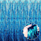 6 Pack Lake Blue Foil Fringe Curtains Backdrop, 3.28 x 8.2 Ft Metallic Streamers Tinsel Curtains Background for Photo Booth, Birthday, Weddings, Carnivals, Graduation, Themed Party Decorations
