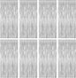 8 Pack Silver Backdrop, 3.28 FT x 7.05 FT Birthday Backdrop, Metallic Silver Tinsel Curtain Disco Party Streamer, Bachelorette Party Decorations Birthday Photo Booth Props