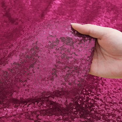 Sugargirl Fuchsia Sequin Backdrop Curtain 4 Panels 2FTx8FT Glitter Fuchsia Background Drapes Sparkle Photography Backdrop for Party Wedding Birthday Wall Decoration