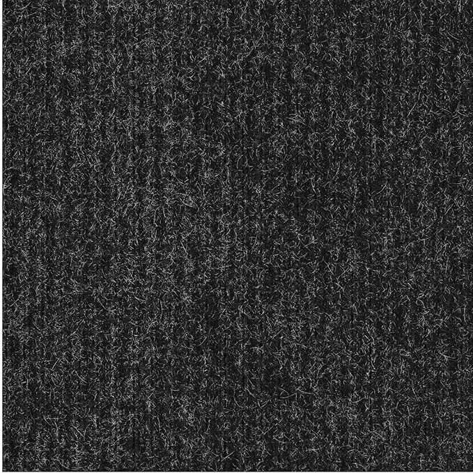 Ottomanson 3'11" x 12' Hallway Runner with Scraper Pile - Extra Durable Non-Slip Rug Mat for Indoor & Outdoor Use - Ideal for Kitchen, Entryway & Garage - High-Traffic Carpet, Black