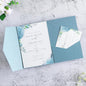 20 Pcs 5.12x7.1'' Sparkle Dusty Blue Tri-fold Laser Cut Wedding Invitation Cards for Wedding Bridal Shower Quinceañera Engagement Birthday Invitation