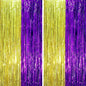 2 Pack Purple and Gold Foil Fringe Backdrop Curtains, Tinsel Streamers Party Decorations, Fringe Backdrop, Door Shimmer for Graduation or Birthday Party