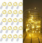 20 Pack Fairy Lights Battery Operated, 6.6ft 20 LED Mason Jar Lights Silver Wire Waterproof Firefly Mini Led String Lights for Table Party Wedding Centerpiece DIY Crafts Christmas Decor