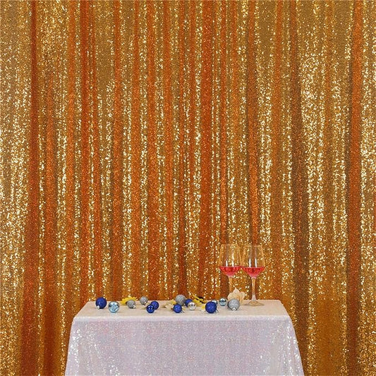 Eternal Beauty Yellow Gold Sequin Backdrop, 4x7 Ft Glitter Background Curtains for Shimmer Photography Party Wedding Birthday Back Drop Decor