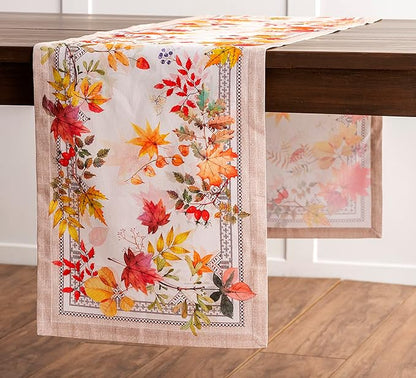 Maison d' Hermine Table Runner 100% Cotton Single Layer Table Runners 48 inches Long for Thanksgiving Christmas Decorations Home Kitchen Dining Party Wedding (Amarante, 14.5" x 48")
