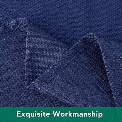 Biscaynebay Textured Fabric Tablecloths 60x108 Inches Rectangular, Navy Water Resistant Tablecloths for Dining, Kitchen, Wedding and Parties etc. Machine Washable