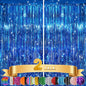 2Pack Blue Tinsel Backdrop Streamers, GCB Party Streamers Backdrop Foil Fringe Curtains for Wedding Birthdays Bachelorette Bridal Baby Shower, Graduation, Engagement Decors, Gender Reveal, Disco Party