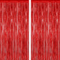 2 Pack Red Tinsel Backdrop, 3.28 FT x 7.05 FT Fringe Curtains, Red Foil Tinsel Party Streamer Backdrop Curtains, Wedding Photo Backdrop Party Decorations for Wedding Anniversaries