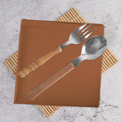 Urban Villa Fall Cloth Napkins Rust Color Dinner Napkins Set of 12 20''x20'' 100% Cotton Slub Absorbent Harvest Napkins Washable ReusableThanks Giving Dinner Napkins