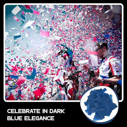 Ultimate Confetti Dark Blue Biodegradable Confetii - Rectangular Fluttering Tissue Paper Confetti for Cannon and Launcher use - Birthday Confeti, Wedding, Parties and Table Decoration - 1 lb, 16 oz