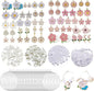 50 Sets Wine Glass Charms, Wine Charms for Stem Glasses, DIY Reusable Drink Markers for Weddings & Bachelorette with Alphabet Beads