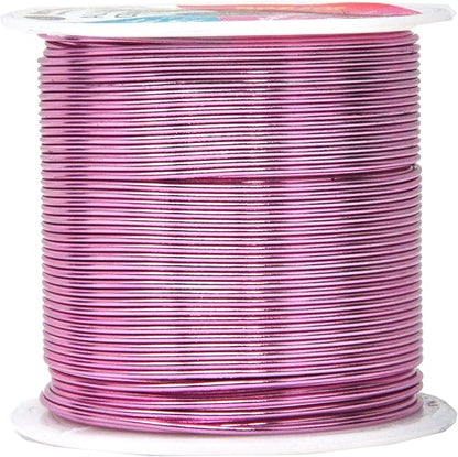 Mandala Crafts 18 Gauge Anodized Aluminum Craft Wire for Jewelry Making - 450 FT Colored Flexible Silver Copper Gold True Blue Purple Pink Wire - Bendable for Bonsai Armature Crafting Sculpting