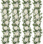 Dolicer 4Pcs 26Ft Artificial Eucalyptus Garlands with Flowers - 8 Roses, Faux Floral Greenery Garlands Fake Flowers Vines for Wedding Table Centerpieces Arch Party Ceremony Backdrop Decor (White)