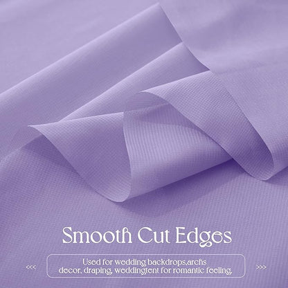 VACVELT Wedding Arch Draping Fabric, Lilac Chiffon, 2 Panels Sheer Drapes, 30 Inch x 20ft Chiffon Backdrop Curtain, Outdoor Sheer Drapery for Ceremony Party Ceiling