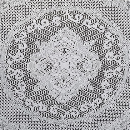Juvale Round Lace Tablecloth - 59-Inch White Polyester - Scalloped Edge Circle Tablecloth with Floral Overlay & Vintage Decor for Wedding Receptions & Home (Pack of 2)