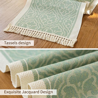 Table Runner 48 Inches Long,Waterproof Boho Table Runner with Tassel Fringe,Table Runners for Party Coffee Table