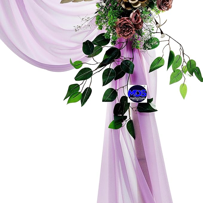 MDS Halloween Chiffon Draping Fabric - 2 Panel, 30" Wide x 50ft Long - Sheer Spooky Arbor & Canopy Drapery for Haunted House Backdrops, Party Ceilings, DIY Costumes & Themed Events - Orchid