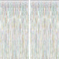 2 Pack Backdrop Curtains, 3.28 FT x 7.05 FT Laser Silver Fringe Curtains, Metallic Tinsel Foil Curtains Party Streamer, Photo Backdrop Party Decorations Bithday Photo Booth Props