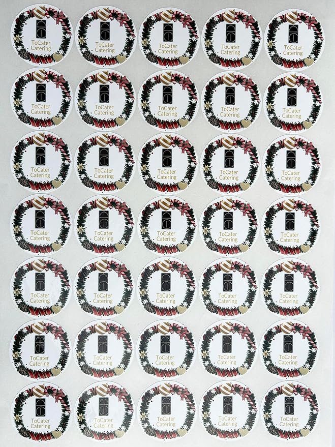 Custom Stickers for Weddings, Birthdays & Businesses - Personalized Labels with Your Logo - Waterproof, Fade and Heat Resistant - Pack of 100-1000 (Wreath D, 4 Inch)