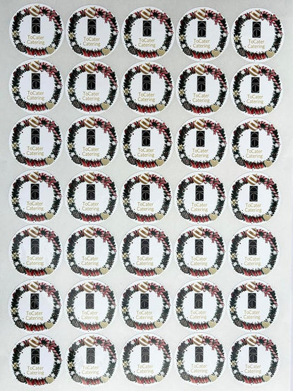 Custom Stickers for Weddings, Birthdays & Businesses - Personalized Labels with Your Logo - Waterproof, Fade and Heat Resistant - Pack of 100-1000 (Wreath I, 3 Inch)