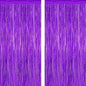 2 Pack Backdrop Curtains, 3.28 FT x 7.05 FT Purple Tinsel Backdrop, Metallic Purple Backdrop Fringe Curtains Foil Streamer, Party Supplies Photo Props for Anniversaires Wedding Party