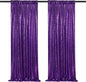 Purple Sequin Backdrop 2 Panels 2FTx8FT Glitter Halloween Party Backdrop Curtains Photo Background for Wedding Baby Shower Stage Decorations