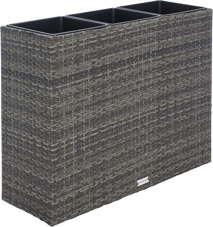 SAFAVIEH Outdoor Collection Rita Grey/Brown Woven Rectangular Flower Rack