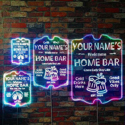 ADVPRO Personalized Your Name Home Bar RGB Dynamic Glam LED Sign - Cut-to-Edge Shape - Smart 3D Decoration - Multicolor Signage st06s64-fnd-p11c-tm-c