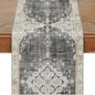 Snycler Table Runner Boho Table Runners Vintage Elegant Farmhouse Table Center Linen Decor for Home Dining Party Entrance (13x72 Inch) Black