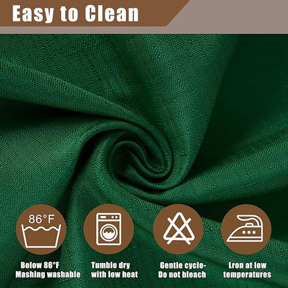 Fitable Faux Linen Christmas Tablecloths 2 Pack, Burlap Textured Table Clothes Rectangle, Decorative Table Covers for Winter Holiday Kitchen Dining Party Farmhouse (Hunter Green, 54 x 78 Inch)
