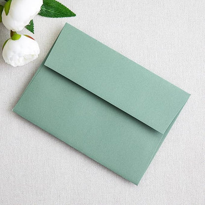 PONATIA 50 Pieces 5x7 Envelopes, Sage Green A7 Envelopes Self Seal for Weddings, Invitation Cards, Photos, Postcards, Greeting Cards Mailing, Baby Shower, Graduation, Christmas Gift Cards