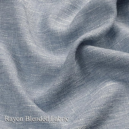 Vision Home Blue Pinch Pleated Semi Sheer Curtains Textured Light Filtering Window Curtains 84 inch for Living Room Bedroom Rayon Blended Chambray Blue Pinch Pleat Drapes with Hooks 2 Panels 40"Wx84"L