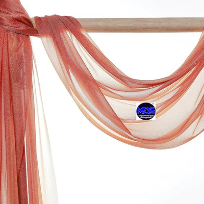 MDS Halloween Chiffon Draping Fabric - 2 Panel, 30" Wide x 40ft Long - Sheer Spooky Arbor & Canopy Drapery for Haunted House Backdrops, Party Ceilings, DIY Costumes & Themed Events - Terracotta