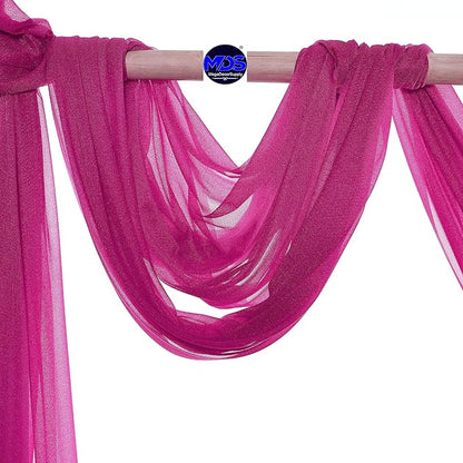 MDS Halloween Chiffon Draping Fabric - 1 Panel, 30" Wide x 40ft Long - Sheer Spooky Arbor & Canopy Drapery for Haunted House Backdrops, Party Ceilings, DIY Costumes & Themed Events - Magenta