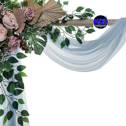 MDS Halloween Chiffon Draping Fabric - 1 Panel, 30" Wide x 50ft Long - Sheer Spooky Arbor & Canopy Drapery for Haunted House Backdrops, Party Ceilings, DIY Costumes & Themed Events - Baby Blue