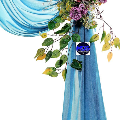 MDS Halloween Chiffon Draping Fabric - 2 Panel, 30" Wide x 50ft Long - Sheer Spooky Arbor & Canopy Drapery for Haunted House Backdrops, Party Ceilings, DIY Costumes & Themed Events - Dark Teal