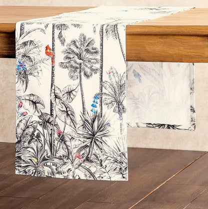 Maison d' Hermine Table Runner 100% Cotton Single Layer Table Runners 90 inches Long for Thanksgiving Christmas Decorations Home Kitchen Dining Party Wedding (Amazonia, 14.5" x 90")