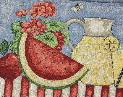 Tache 13x54 Fruity Drinks Table Runner, Colorful Watermelon Lemonade Decorative Spring Summer Woven Tapestry Dresser Coffee Kitchen Dining
