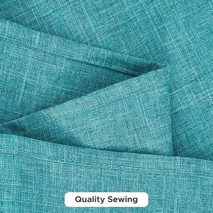 Fitable Faux Linen Tablecloths for Rectangle Tables: Water & Stain Resistant Farmhouse Table Cloth, Washable Burlap Textured Table Covers for Kitchen Dining Party(2 Pack, 60x102 Inch, Teal)