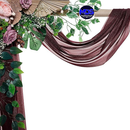 MDS Halloween Chiffon Draping Fabric - 1 Panel, 30" Wide x 30ft Long - Sheer Spooky Arbor & Canopy Drapery for Haunted House Backdrops, Party Ceilings, DIY Costumes & Themed Events - Burgundy