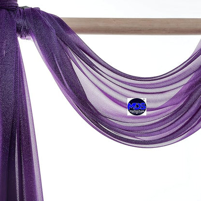 MDS Halloween Chiffon Draping Fabric - 2 Panel, 30" Wide x 30ft Long - Sheer Spooky Arbor & Canopy Drapery for Haunted House Backdrops, Party Ceilings, DIY Costumes & Themed Events - Cadbury Purple
