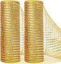 Ribbli 2 Rolls Gold Mesh Ribbon,10 inch x 30 feet(10Yard) Each Roll,Metallic Gold with Wide Gold Foil,Christmas Ribbon for Wreath Swags and Decorating