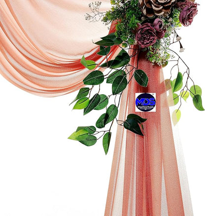 MDS Halloween Chiffon Draping Fabric - 2 Panel, 30" Wide x 50ft Long - Sheer Spooky Arbor & Canopy Drapery for Haunted House Backdrops, Party Ceilings, DIY Costumes & Themed Events - Terracotta