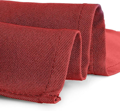 Gee Di Moda Rectangle Tablecloth - 90 x 156 Inch Red Table Cloth for 8 Foot Table with Floor-Length Drop - Heavy Duty Washable Fabric - 8 Ft Buffet Table, Holiday Party, Wedding & Baby Shower