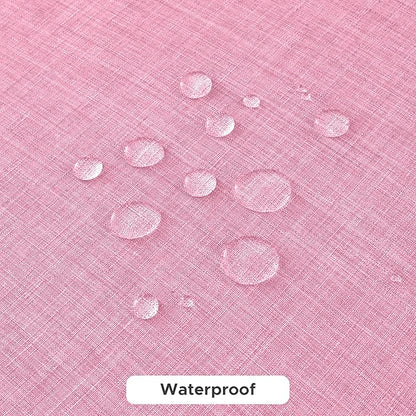 Fitable Faux Linen Tablecloths for Rectangle Tables: Water & Stain Resistant Farmhouse Table Cloth, Washable Burlap Textured Table Covers for Kitchen Dining Party(2 Pack, 52x70 Inch, Pink)