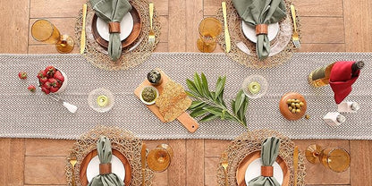 DII Woven Basic Tabletop Collection Chevron Table Runner, 15x72, Cinnamon