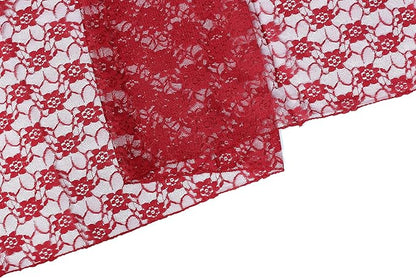 MDS Pack of 12 Wedding 12 x 108 inches Satin Table Runner for Wedding, Decorations for Birthday Parties, Banquets, Graduations, Engagements, Runners fit Rectangle, Round Table- Apple red