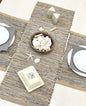 Chardin home Natural Jute Table Runner 13x36 Inch – Vintage Boho Rustic Table Decor – Handwoven Table Runner in Natural Jute and Grey – Farmhouse Dining or Console Table Accent