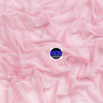 MDS Halloween Chiffon Draping Fabric - 2 Panel, 30" Wide x 20ft Long - Sheer Spooky Arbor & Canopy Drapery for Haunted House Backdrops, Party Ceilings, DIY Costumes & Themed Events - Blush Pink